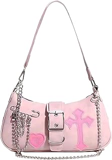 FONETTOS Punk Bag, Sourpuss Gothic Tote Purse Y2K Cool Style Trendy Women Shoulder Bags Rock Fashion Girls Handbag