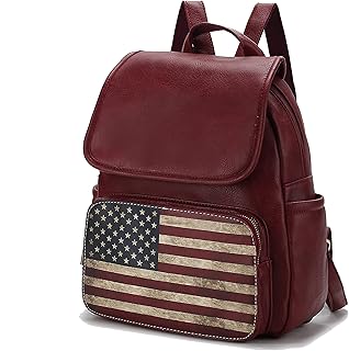 MKF Collection USA Backpack Purse for Women, American Flag Top-Handle Patriotic Ladies Handbag Fashion Travel Daypack