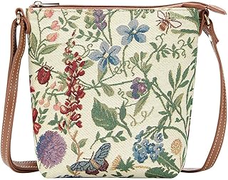 Tapestry Cross-body Satchel Bag/Lightweight Purse, Morning Garden, Small
