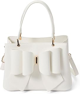 Women's Jenna Elegant Bow Triple Compartment Vegan Leather Fashionable Satchel