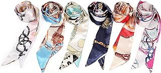 Obosoyo 6pcs Fashion Bag Handbag Handle Ribbon Scarf Neckerchief Scarf Package Band Hair Head Decoration