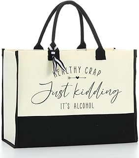 Tote Bag for Women Canvas Bag Waterproof Beach Bag Gift Ideas Funny Birthday Gifts for Friends Female Mom Sister Aesthetic Large Reusable Grocery Shopping Bags for School Travel Camping Christmas,