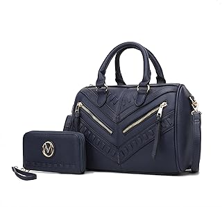 Women's Satchel Bag with Wallet, Vegan Leather Top Handle Shoulder Handbag Crossbody Purse