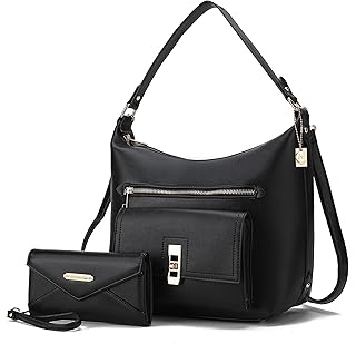 Shoulder Bag for Women & Wristlet Wallet, Vegan Leather Handbag Set Top-Handle Satchel Tote Handbag Purse