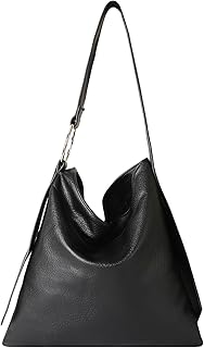 Leather Tote Bag for Women, Soft Slouchy Hobo Bags Shopper, Vegan Leather Designer Handbag for Work