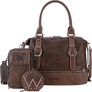 Wrangler 3Pcs Doctor Bag Set for Women, Top Handle Satchel Cell Phone Purse Handbags Hobo Bags