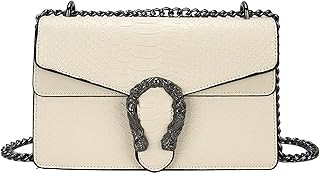 KOPNUR Women's Snake Print Crossbody Shoulder Bag PU Leather Satchel Chain Purse Evening Clutch Handbag