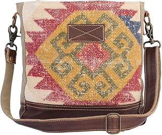 Sober Love Shoulder Bag Handbags for Ladies Upcycled Canvas, Leather Rug S-2217, Multicolor, One Size
