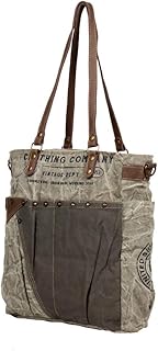 Broil Upcycled Canvas Shoulder Bag, Handbags for Ladies, S-1226, Gray, One Size