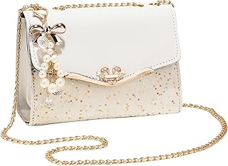 Elegant Shoulder Bag for Women PU Leather Handbag Sequin Crossbody Bag Messenger Bag Ladies Top-handle Bag
