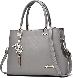 Womens Purses and Handbags Shoulder Bags Ladies Designer Top Handle Satchel Tote Bag, Grey, One Size