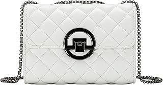 Small Crossbody Purse for Women Trendy,Pu Leather Quilted Cross Body Bags White,Ladies Everyday Handbags