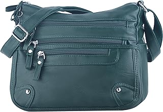 10 Pockets Crossbody Purses for Women Medium Pocketbooks Shoulder Bag Ladies Top Handle Satchel Bag Multi Pocket Handbag