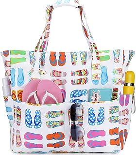 Waterproof Beach Tote Pool Bags for Women Ladies Extra Large Gym Tote Carry On Bag With Wet Compartment for Weekender Travel