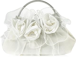 Women Flower Evening Clutch Bag Ladies Girls Elegant Satin 3D Rose Purse Luxury Bridal Handbag For Wedding Parites Prom