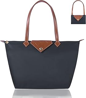 BOJLY Women Tote Bag,Stylish Waterproof Nylon Ladies Shoulder Bag, Folding Beach Travel Bag for Work,Shopping, Large