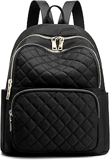 Backpack for Women, Nylon Travel Backpack Purse Black Small School Bag for Girls
