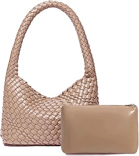 OUYGZOU Fashion Designer Handbags and Purses, Women Shoulder Bag, Casual Hand Woven Shopping Tote Hobo, Ladies Underarm Bags