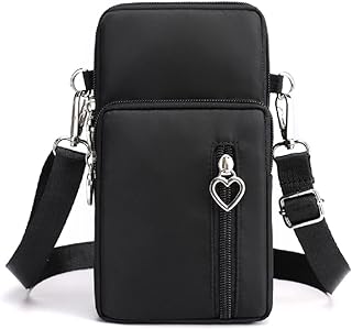 Small Crossbody Bag Purse Cell Phone Wallet Mini Shoulder Arm Bag for women, Compatible for iPhone/Samsung Galaxy, Black, Small