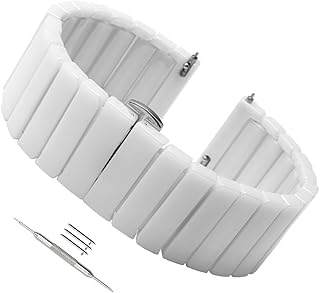 Nice Pies Quick Release Ceramic Watch Band 20mm 22mm Watch Strap Butterfly Buckle Wristbands for Women Men Black White