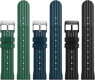 Premium Rubber Waffle Watch Band- Waterproof Replacement Watch Strap- Soft Rubber Watchbands for Men & Women- For Divers & Sports Watches- Suitable for Seiko & Most Watches- 20mm 22mm