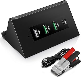 DC 12V 24V to 5V USB Step Down Converter 68W 12v to USB Multi Port Power Adapter Charger for iPhone Android Samsung and Tablet Chargers