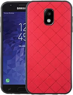 ELISORLI Compatible with Samsung Galaxy J3 Orbit J 3 Star 2018 3J Achieves Case Rugged Thin Cell Anti-Slip Rubber TPU Mobile Phone Cover for Glaxay J3V V 3rd Gen J337A J337V J337 Women Men Red