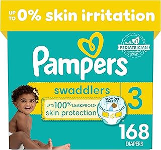 Pampers Swaddlers Active Baby Diaper Size 3 168 Count, 168 Count
