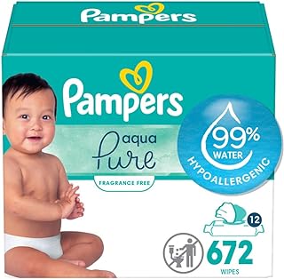 Aqua Pure Sensitive Baby Wipes 12X Pop-Top 672 Count