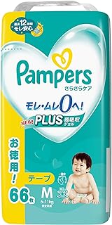 Tape M Size: Pampers Diapers, Smooth Care (13.2-24.3 lbs (6-11 kg), 66 Sheets (Amazon.co.jp Exclusive)