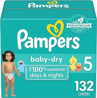 Diapers Baby Dry Disposable Baby Diapers, Enormous Pack, Size 5, 132 Count