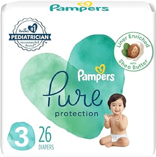 Diapers Size 3, 26 Count - Pure Protection Disposable Baby Diapers, Hypoallergenic and Unscented Protection, Jumbo Pack (Packaging & Prints May Vary)
