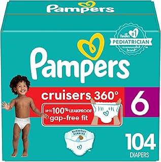 Pampers Cruisers 360 Diapers Size 6 104 Count, 104 Count