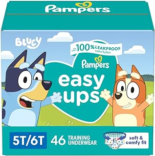 Easy Ups Training Pants Boys and Girls, 5T-6T (Size 7), 46 Count, Packaging & Prints May Vary