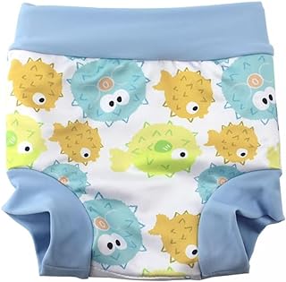 Baby Swim Nappies for Kids Cover Diaper High-Waisted Swimming Shorts (0-2 Years, Light Blue)