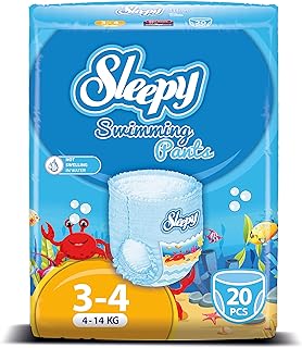 Swim Diapers, Swim Pants for Little Swimmers Size 3-4 (9-31 LBS, Count- 20 PCs), Disposable Diaper for Splashers