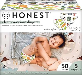 The Honest Company Club Box | Clean Conscious Diapers | so Delish + All The Letters, Size 5, 50 Count