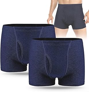 Men's Incontinence Underwear 2PCS Incontinence Boxer Briefs Premium 4 Layer Absorption Protection Washable Incontinence Underwear for Men Boxer Brief