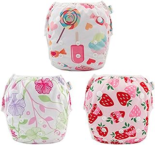 Baby Reusable Swim Diaper, Washable and Adjustable for Babies 0-2 Years, Swimming Lessons 3SD04
