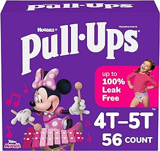 Girls' Potty Training Pants Training Underwear Size 6, 4T-5T, 56 Ct