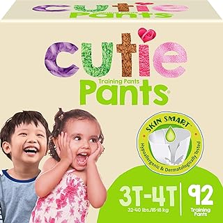 3T/4T Potty Training Pants for Girls and Boys, Hypoallergenic with Skin Smart, 92 Count