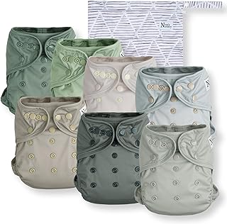 Cloth Diaper Cover, Washable Reusable Diaper Cover with Snap Closure, Cloth Diaper Shell for Prefold, Flat or Fitted Cloth Diaper Inserts, Wet Bag Included, Morning Dew, (DIP267)