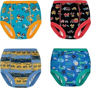 4 Packs Training Underwear Absorbent Vehicle Potty Training Pants for Toddler Boys 2T-7T