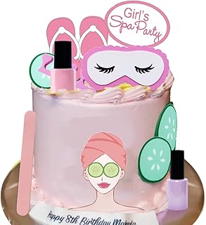 Spa Cake Topper with Eye Mask for Girl Spa Pamper party