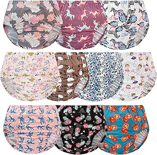 10 Pack Baby Diaper Covers for Girls Waterproof Plastic Underwear Comfortable Rubber Pants for Toddlers Reusable and Breathable Plastic Underwear Covers for Potty Training Girls 5T