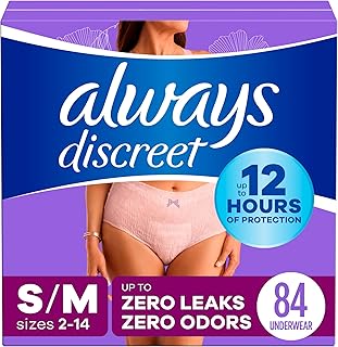 Adult Incontinence Underwear for Women and Postpartum Underwear, Small/Medium, up to 100% Bladder Leak Protection, 84 Count