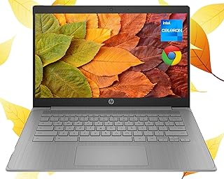 Chromebook Laptop Computer, 14” HD Display Chromebook Laptops, Intel Celeron CPU, 4GB RAM|192GB(64GB eMMC+128GB Card), Wi-Fi, Webcam, Chrome OS, Long Battery Life, for Student|Business, LE Cable