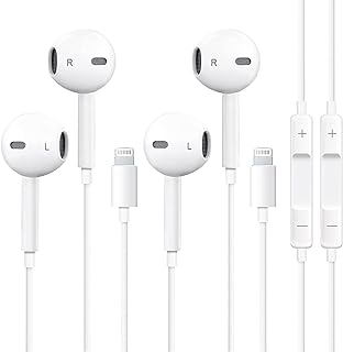 iPhone Earbuds Wired Headphones, Apple Earphones with Lightning Connector, 2 Pack [Apple MFi Certified] Built-in Microphone & Volume Control Headsets Compatible with iPhone 14/13/12/11/XR/XS/X/Pro Max