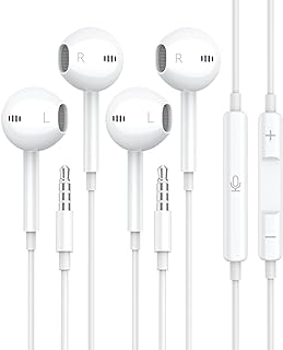 2 Pack for Apple Earbuds Wired 3.5mm Headphones with Microphone [MFi Certified] Volume Control HiFi Stereo for iPhone 6 6S 5 SE Samsung S10 A14 A12 MP3/4 USB C to 3.5mm Audio Adapter