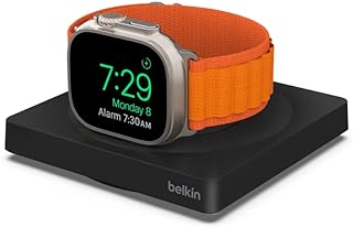 Apple Watch Fast Charger, Wireless Fast Charging Travel Pad, Minimalist and Included USB Type C Cable for Apple Watch Series 7, Series 6, Series 5, Series 4 and More, Black (WIZ015btBK)